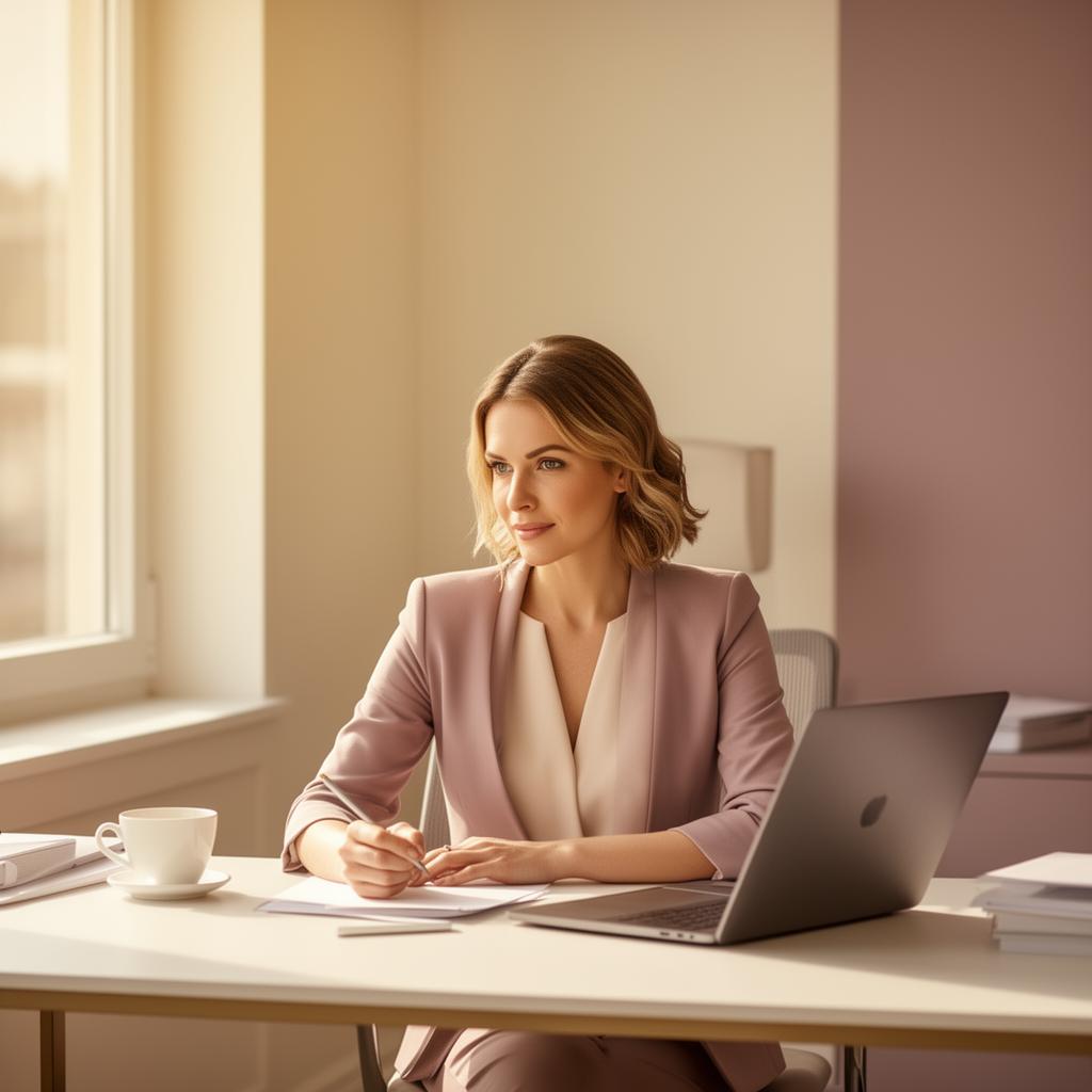 Woman business owner at her desk